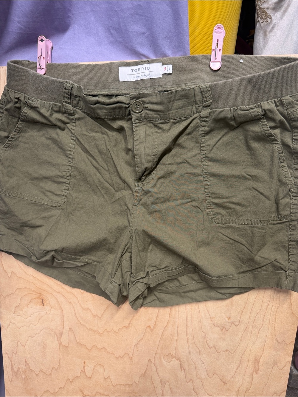 torrid Olive Green Utility Stretch Women's Shorts
